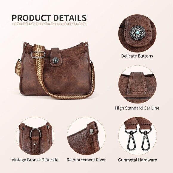 Crossbody Bags For Women Trendy, Leather Hobo Handbag Crossbody Purses Shoulder - Picture 5 of 7